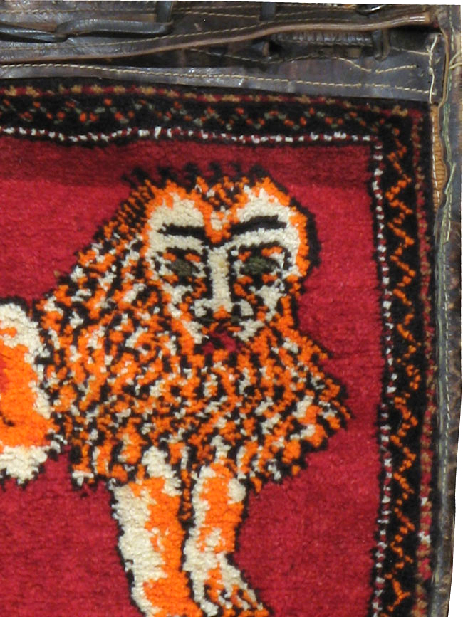 Vintage Persian Gabbeh Pictorial Saddlebag (Khorjin), No.23755 - Galerie Shabab
