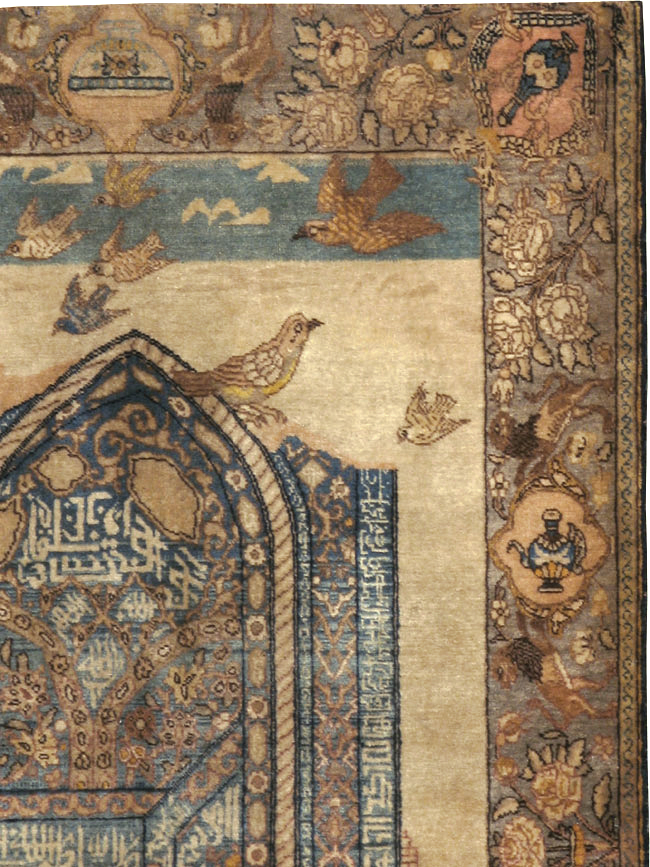 Vintage Persian Tabriz Pictorial Rug, No.23768 - Galerie Shabab