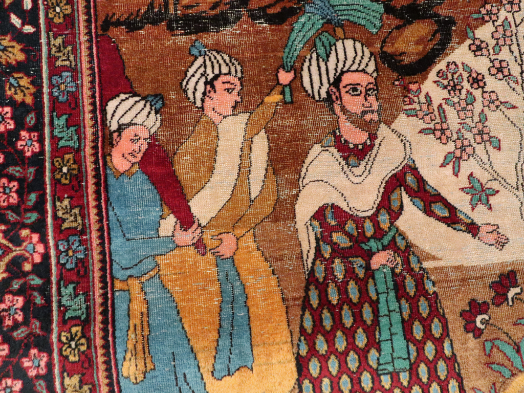 Vintage Indian Lahore Pictorial Rug, No.23797 - Galerie Shabab