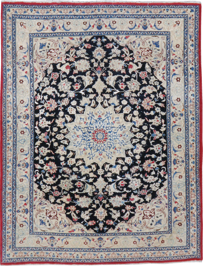 Vintage Persian Nain Rug, No.23799 - Galerie Shabab