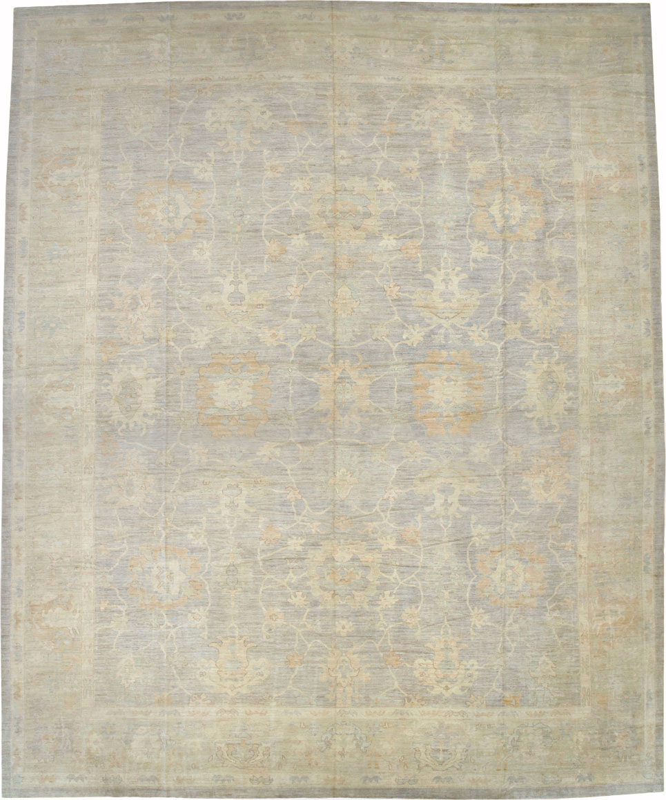 Vintage Turkish Oushak Carpet, No.23802 - Galerie Shabab