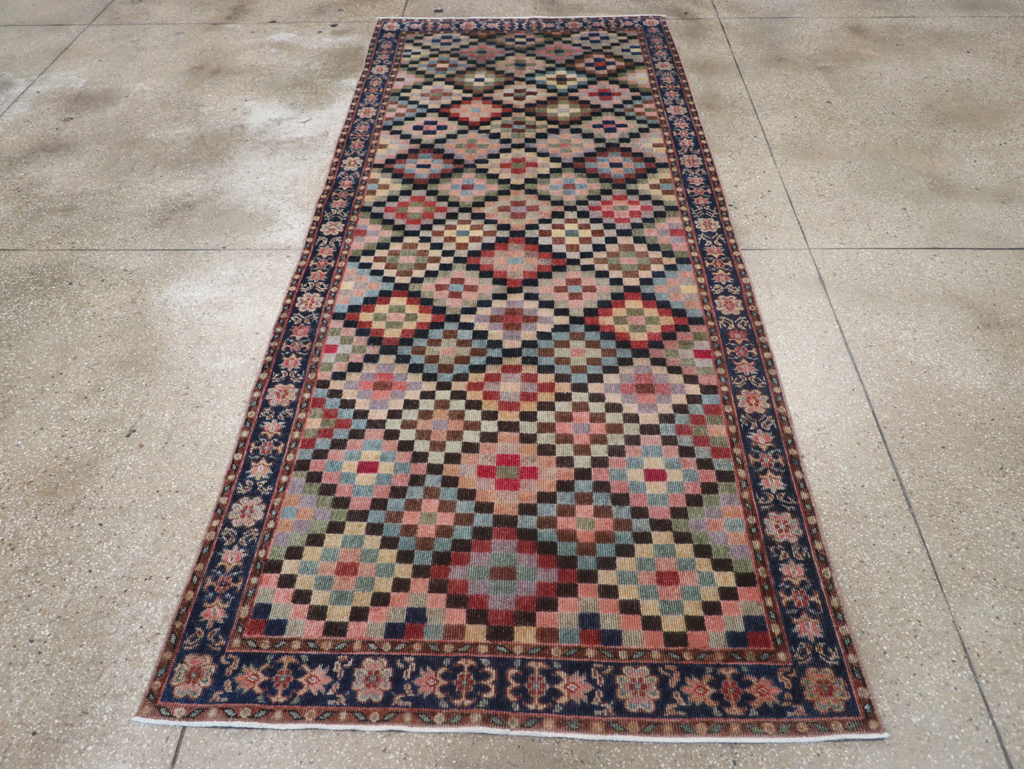 Vintage Turkish Anatolian Wide Gallery Runner, No.23826 - Galerie Shabab