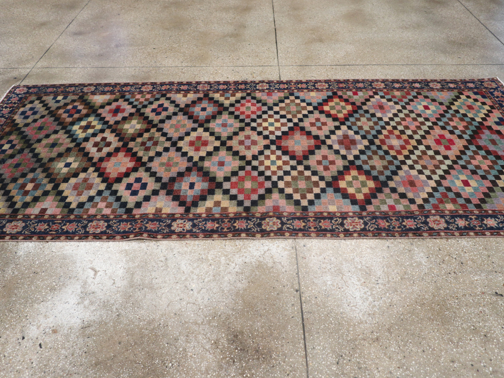 Vintage Turkish Anatolian Wide Gallery Runner, No.23826 - Galerie Shabab