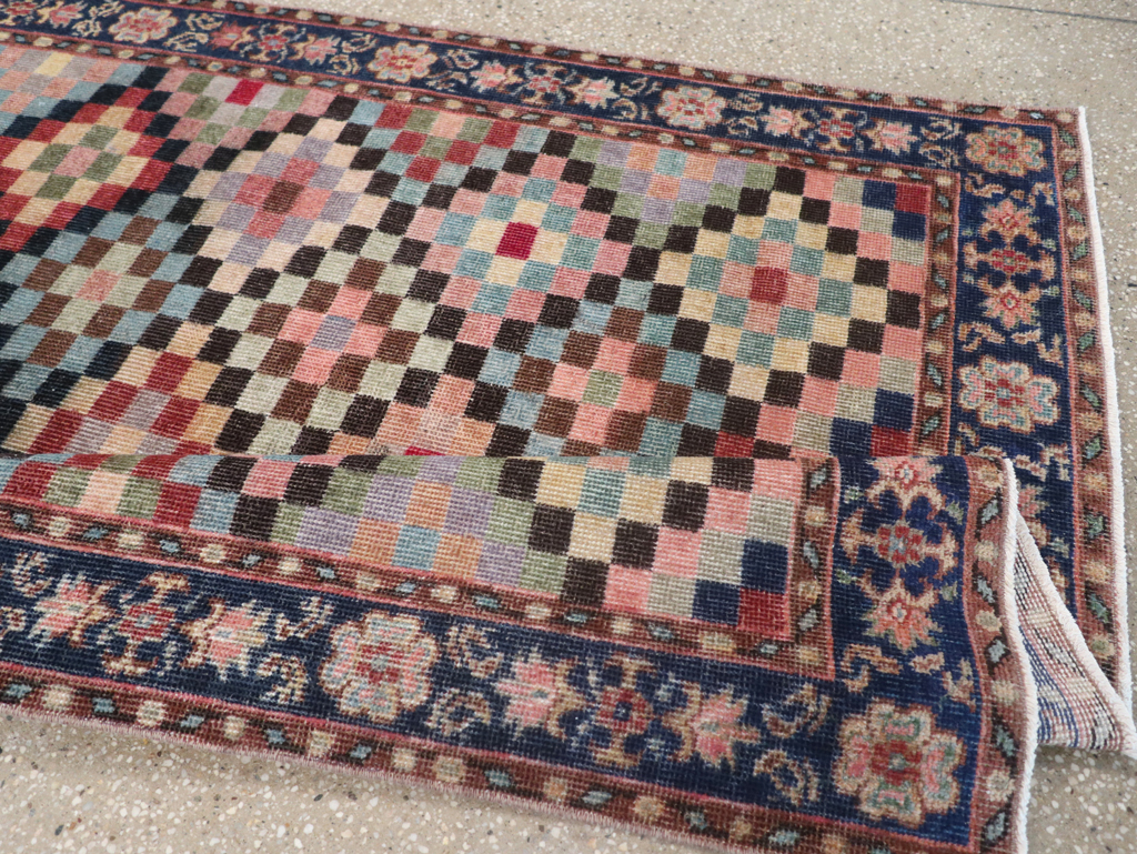Vintage Turkish Anatolian Wide Gallery Runner, No.23826 - Galerie Shabab