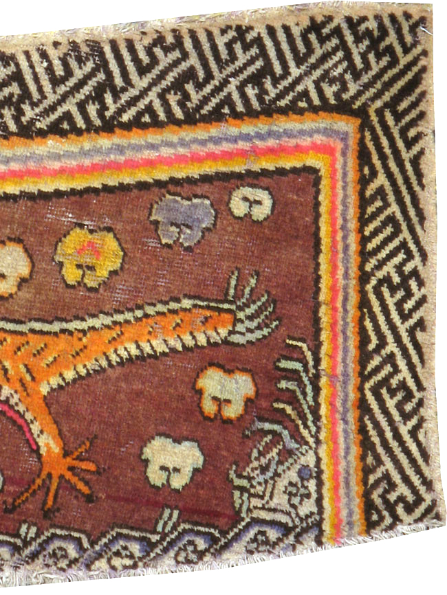 Antique East Turkestan Khotan Pictorial Rug, No.23886 - Galerie Shabab