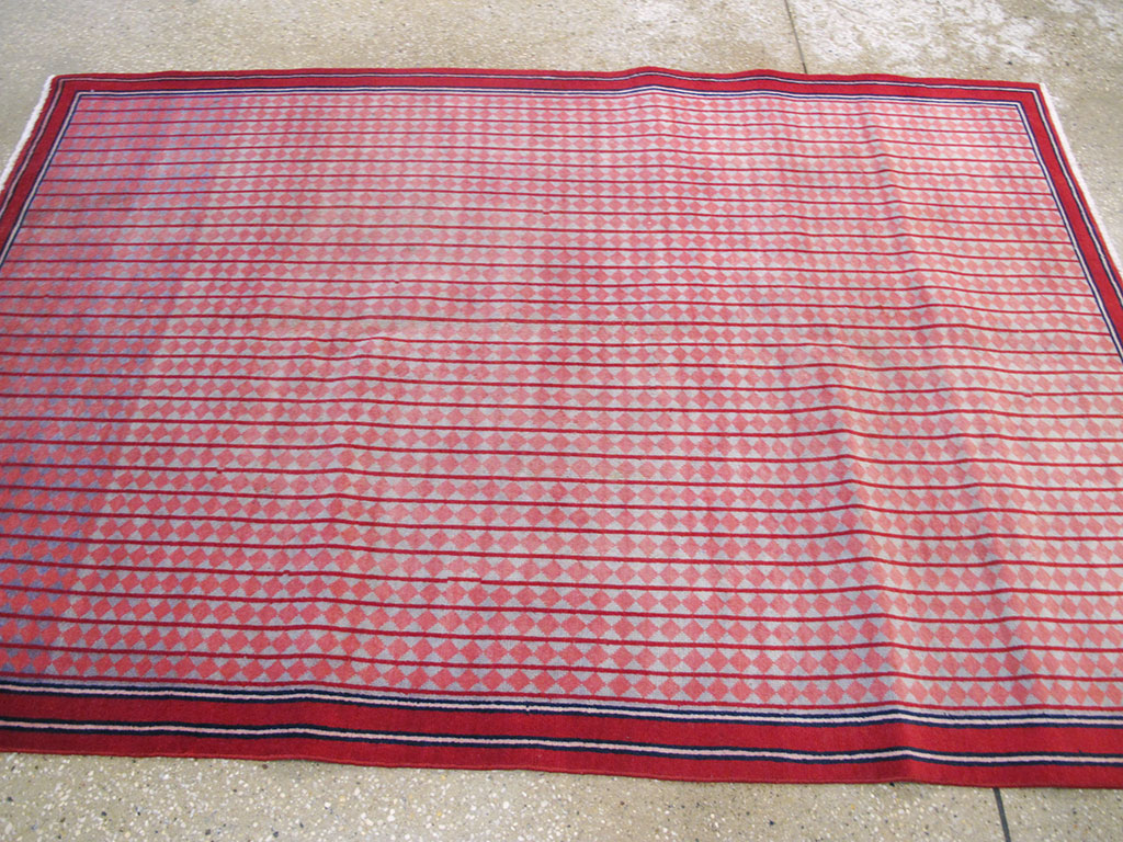 Vintage Persian Kashan Modernist Rug, No.23889 - Galerie Shabab