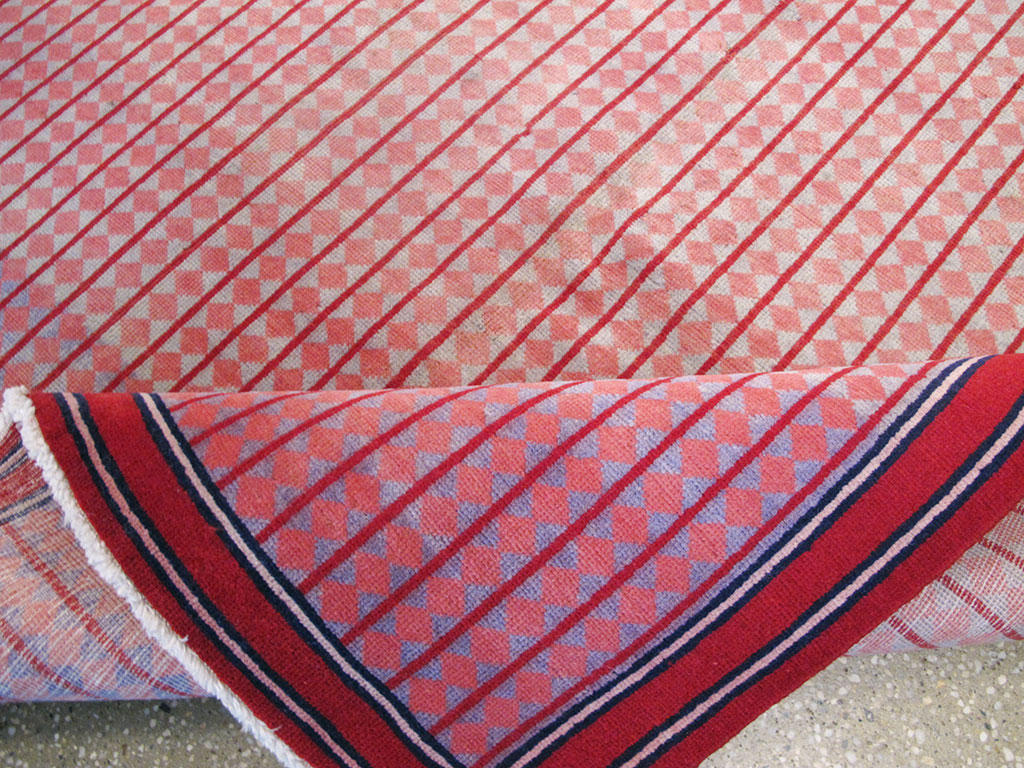 Vintage Persian Kashan Modernist Rug, No.23889 - Galerie Shabab