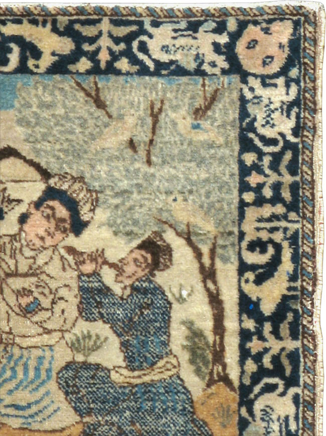 Vintage Persian Tabriz Pictorial Rug (Pair: 1 of 2), No.23892 - Galerie Shabab