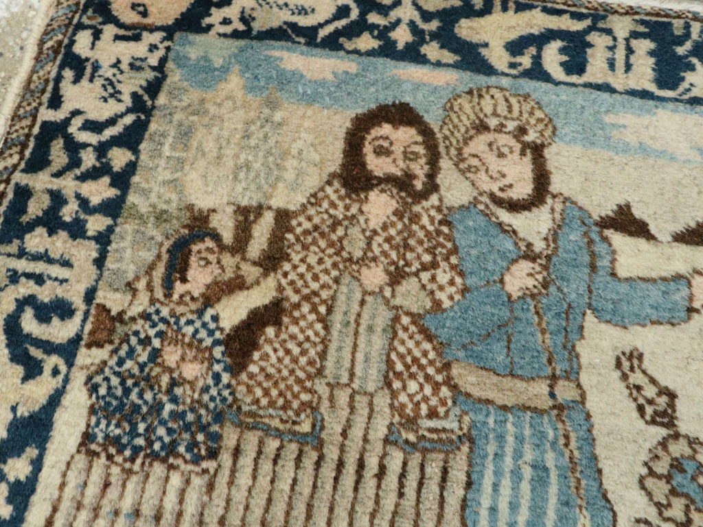 Vintage Persian Tabriz Pictorial Rug (Pair: 1 of 2), No.23892 - Galerie Shabab