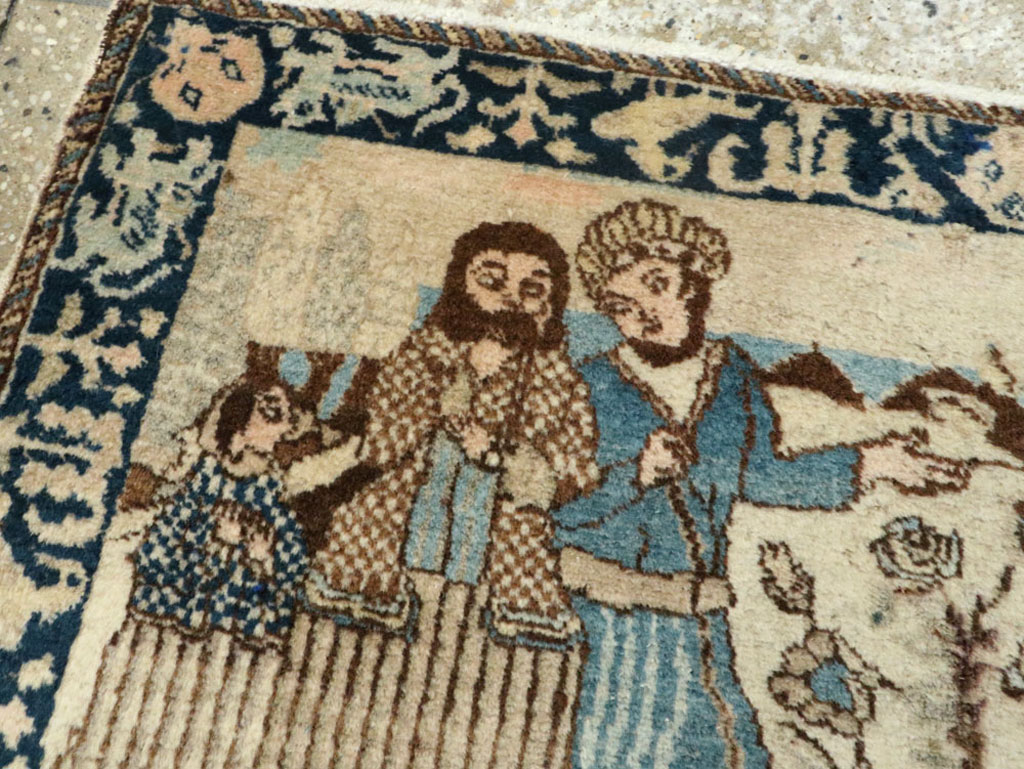 Vintage Persian Tabriz Pictorial Rug (Pair: 2 of 2), No.23893 - Galerie Shabab