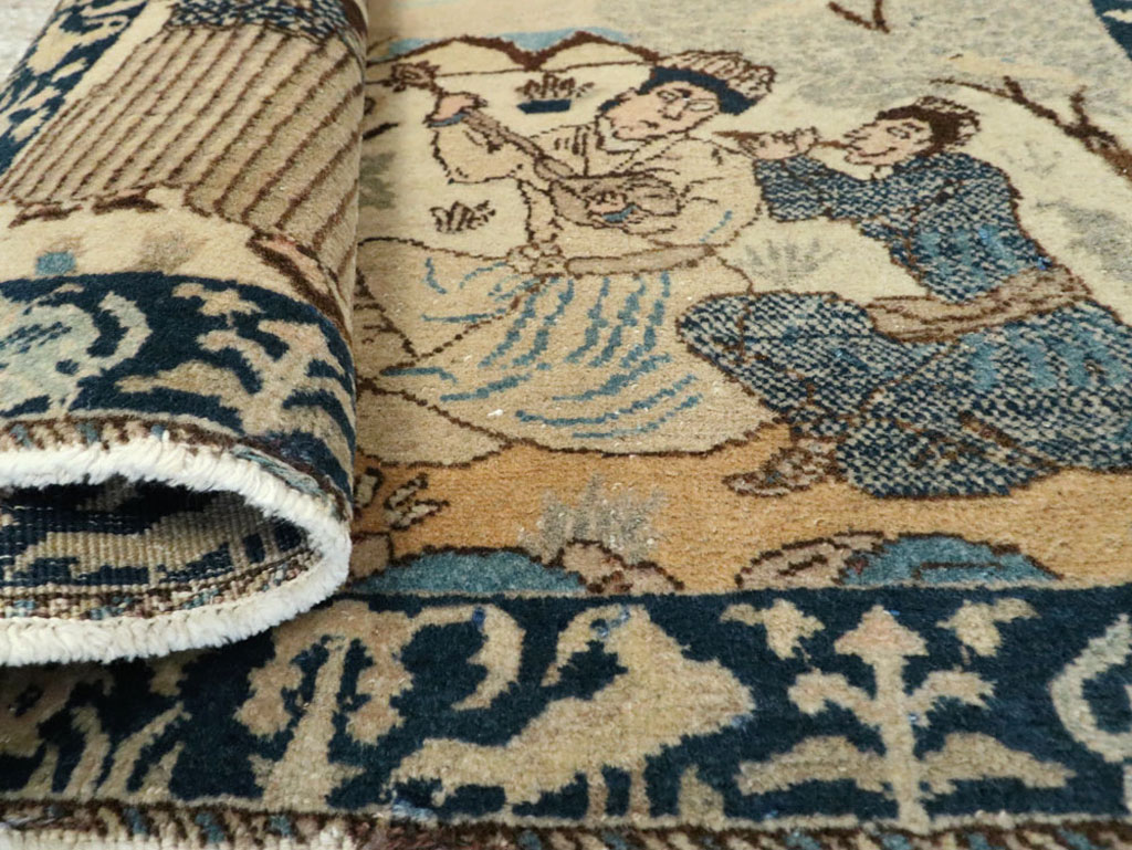 Vintage Persian Tabriz Pictorial Rug (Pair: 2 of 2), No.23893 - Galerie Shabab