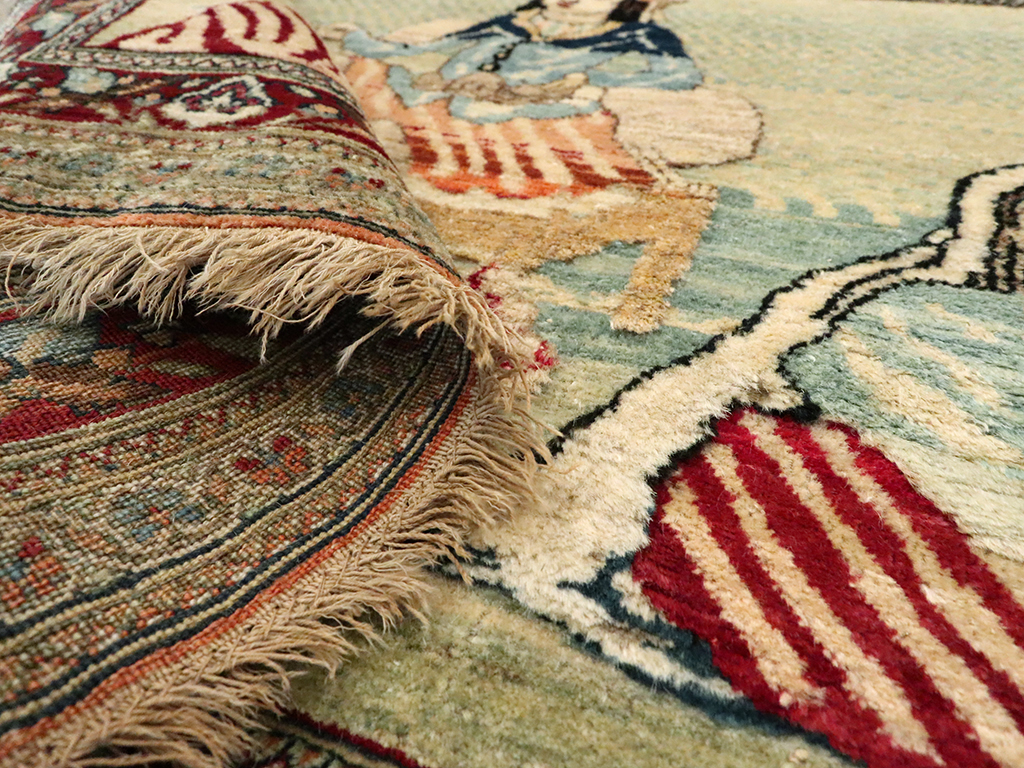 Vintage Persian Tabriz Pictorial Rug, No.23896 - Galerie Shabab