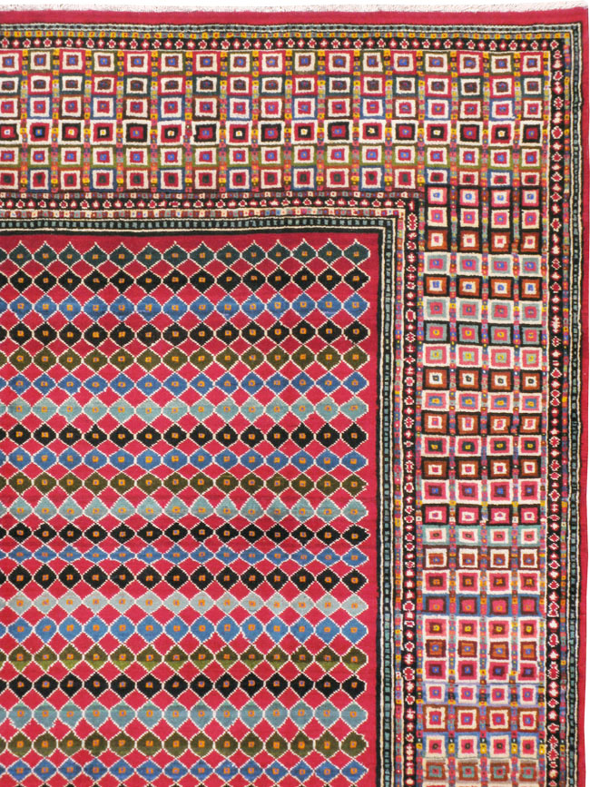 Vintage Persian Mashad Modernist Carpet, No.23914 - Galerie Shabab