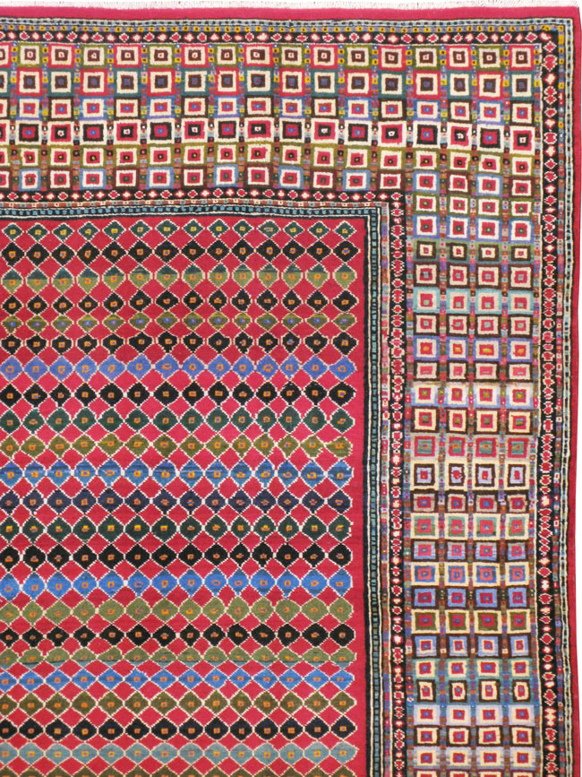 Vintage Persian Mashad Modernist Carpet, No.23914 - Galerie Shabab