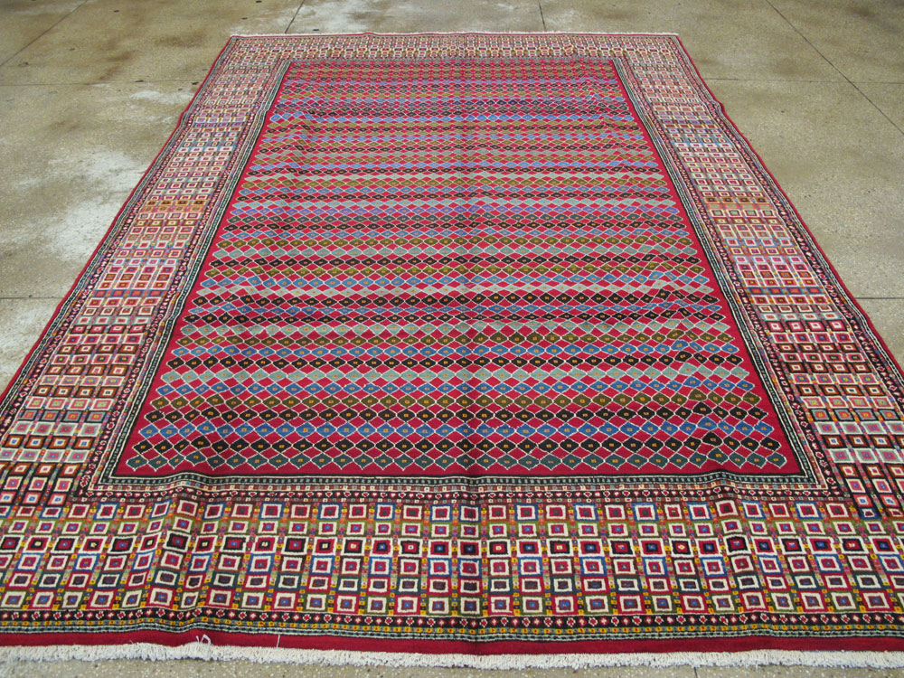 Vintage Persian Mashad Modernist Carpet, No.23914 - Galerie Shabab