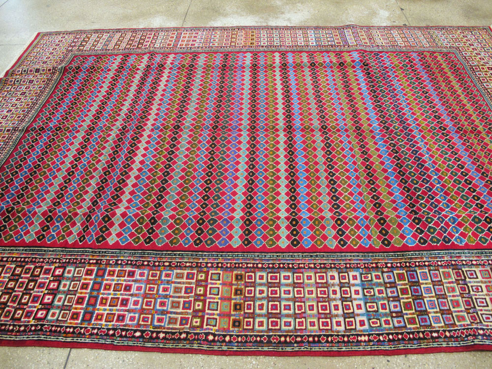 Vintage Persian Mashad Modernist Carpet, No.23914 - Galerie Shabab