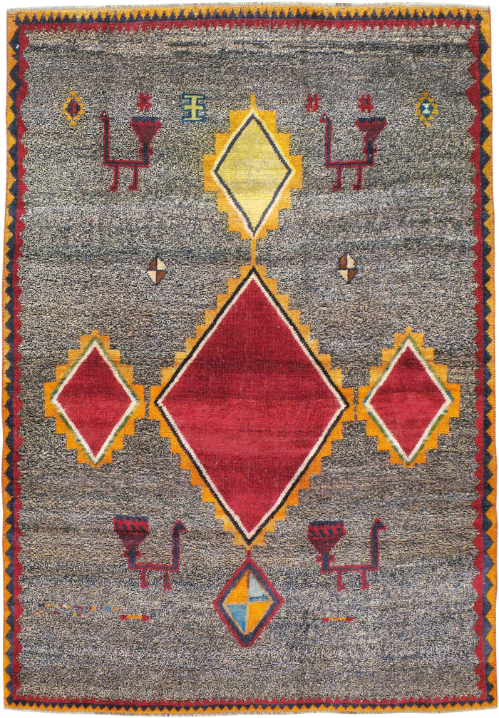 Vintage Persian Gabbeh Rug, No.23928 - Galerie Shabab