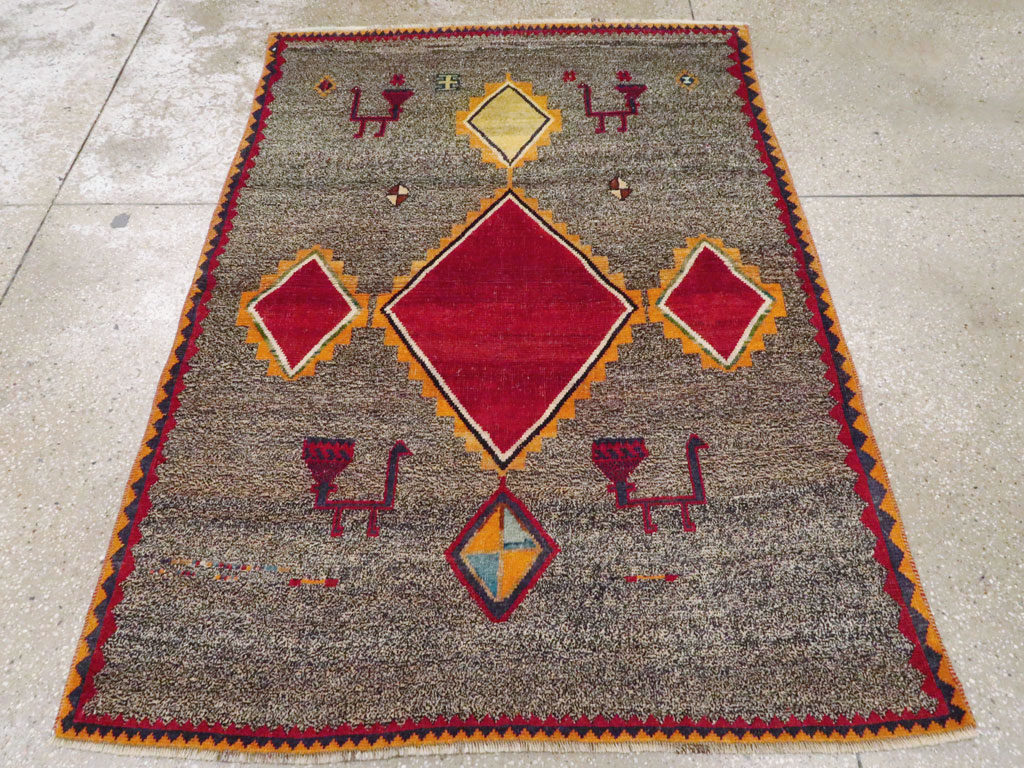Vintage Persian Gabbeh Rug, No.23928 - Galerie Shabab