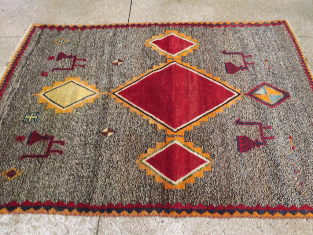 Vintage Persian Gabbeh Rug, No.23928 - Galerie Shabab