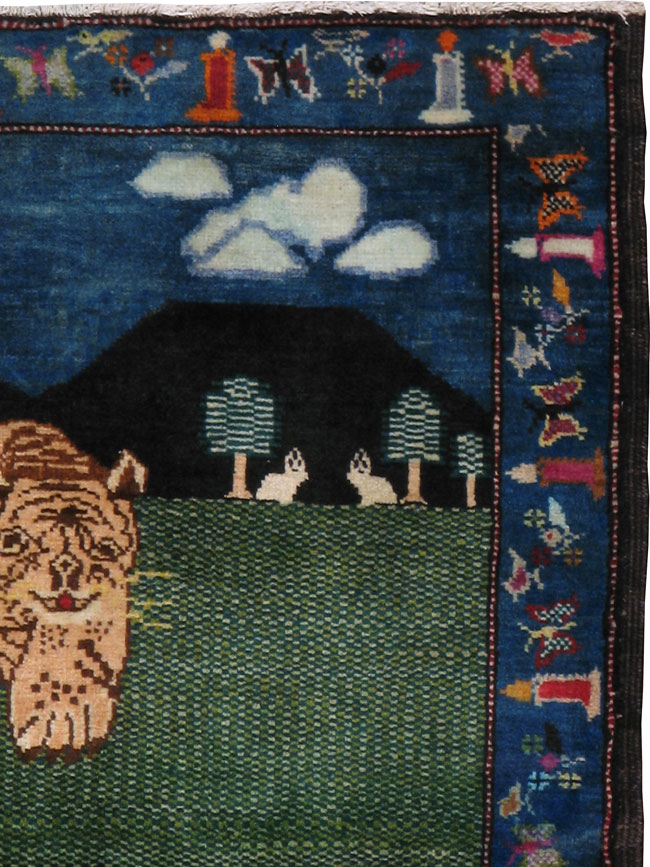 Vintage Persian Malayer Pictorial Rug, No.23934 - Galerie Shabab