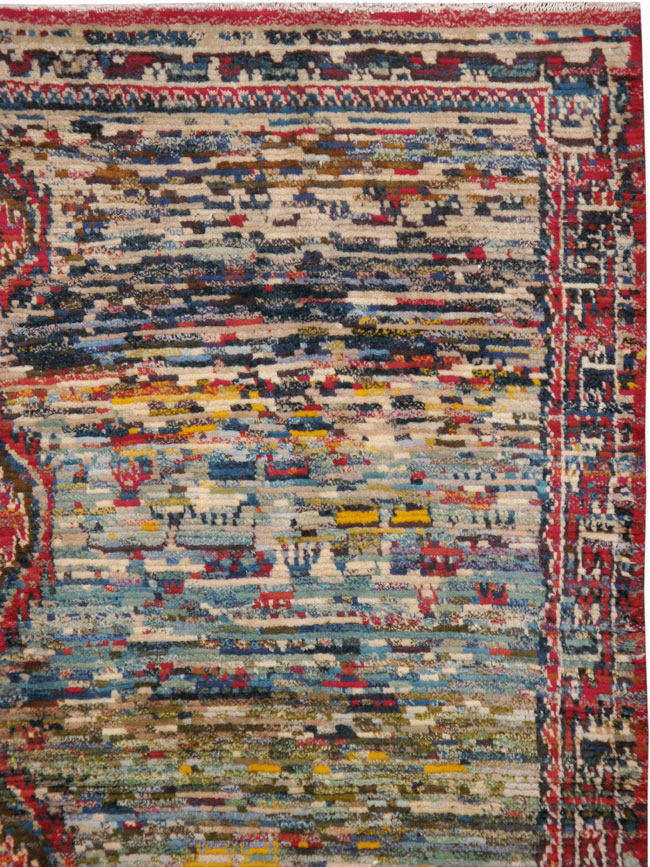Vintage Persian Gabbeh Square Rug, No.23955 - Galerie Shabab