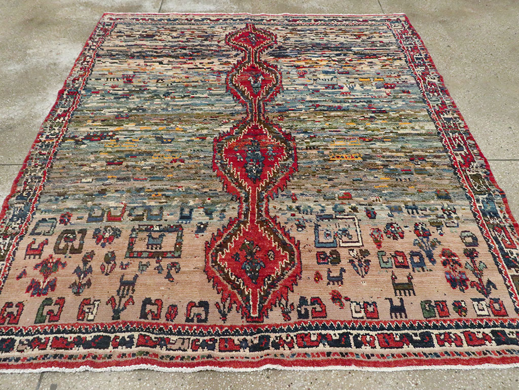 Vintage Persian Gabbeh Square Rug, No.23955 - Galerie Shabab