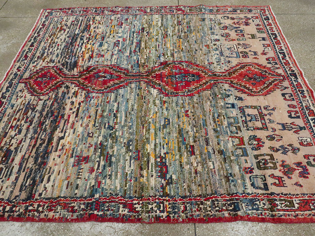 Vintage Persian Gabbeh Square Rug, No.23955 - Galerie Shabab