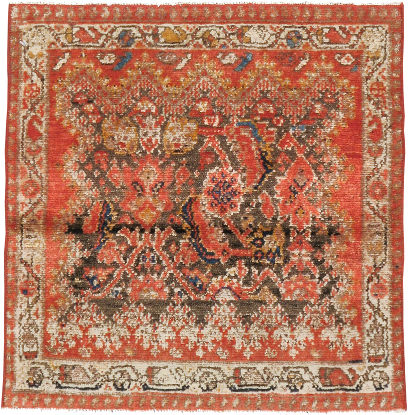Antique Persian Malayer Square Rug (Pair: 1 of 2), No.23959 - Galerie Shabab
