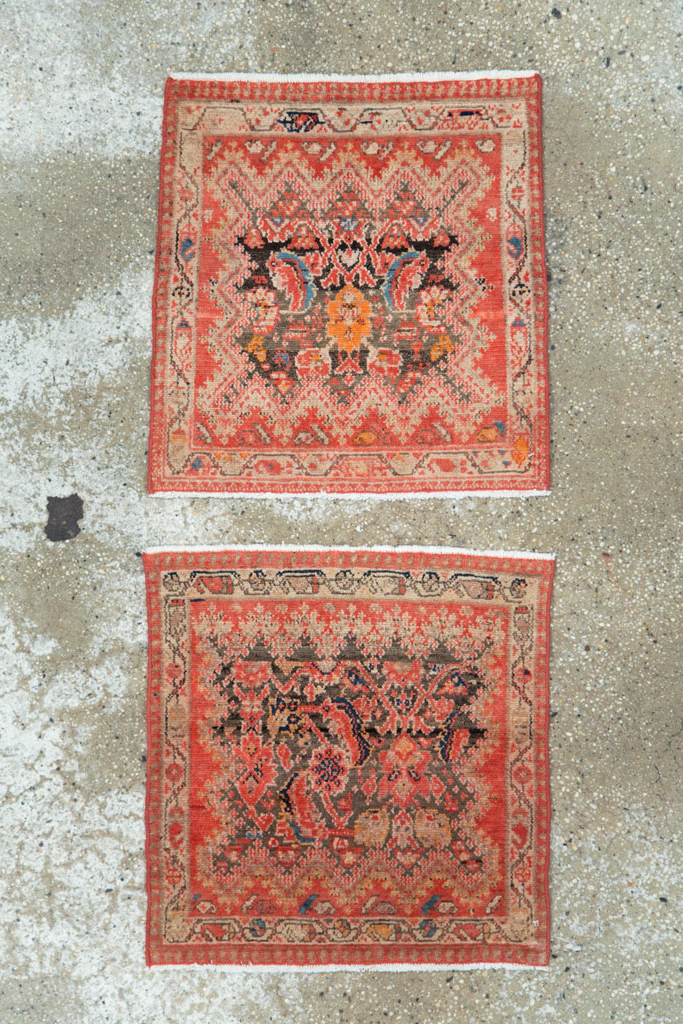Antique Persian Malayer Square Rug (Pair: 1 of 2), No.23959 - Galerie Shabab