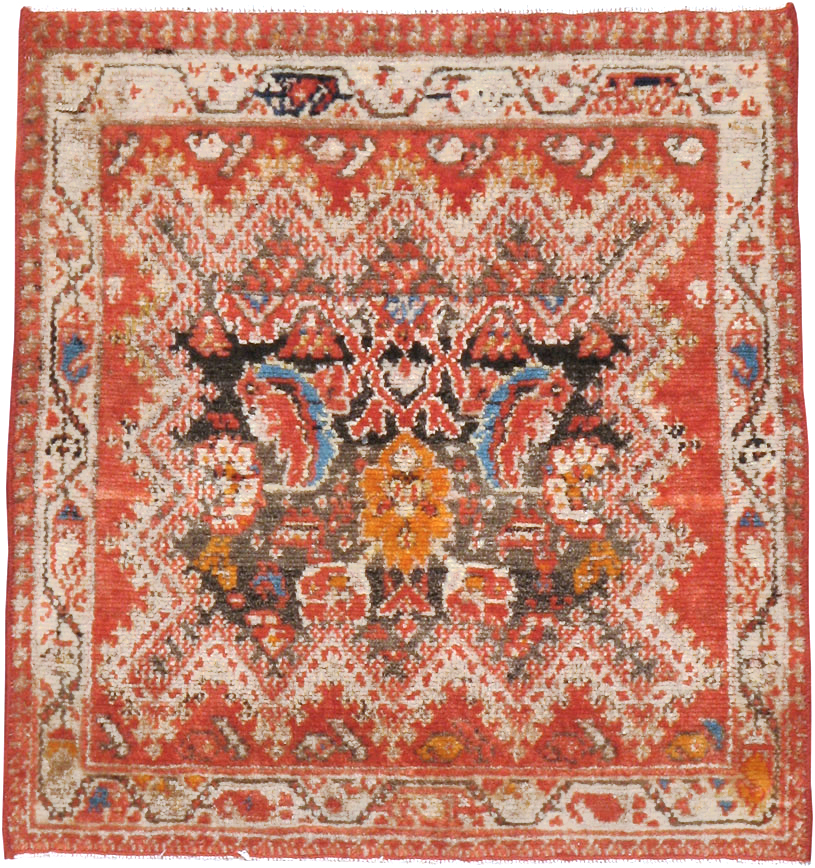 Antique Persian Malayer Square Rug (Pair: 2 of 2), No.23960 - Galerie Shabab