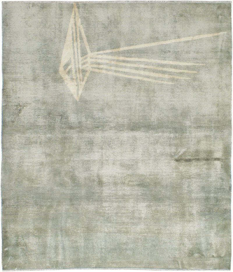 Vintage Persian Mashad Modernist Rug, No.23966 - Galerie Shabab