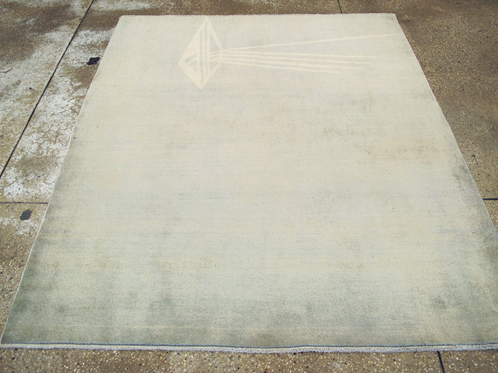 Vintage Persian Mashad Modernist Rug, No.23966 - Galerie Shabab