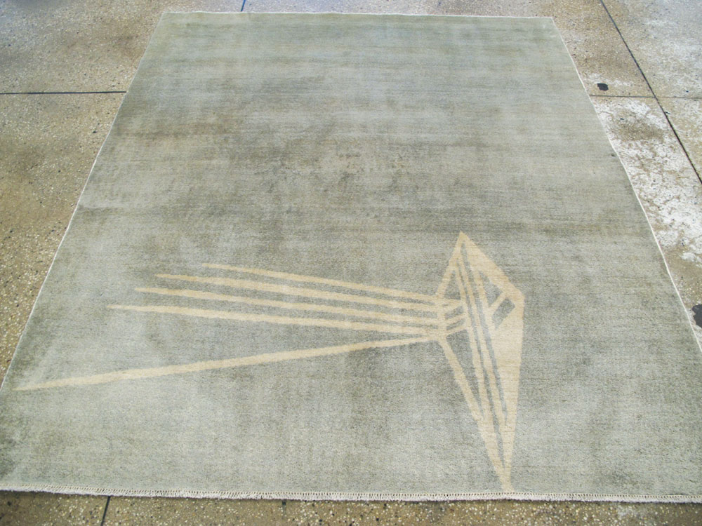 Vintage Persian Mashad Modernist Rug, No.23966 - Galerie Shabab