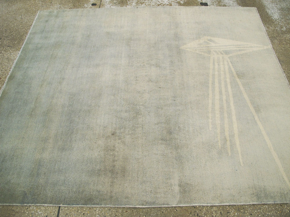 Vintage Persian Mashad Modernist Rug, No.23966 - Galerie Shabab