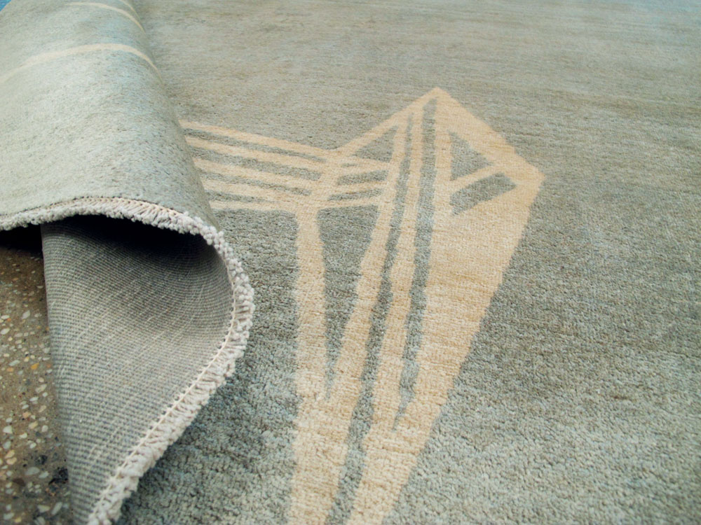 Vintage Persian Mashad Modernist Rug, No.23966 - Galerie Shabab