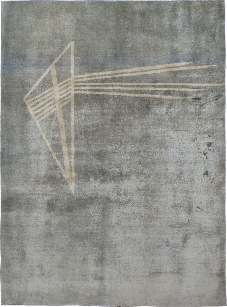 Vintage Mashad Modernist Rug, No.23967 - Galerie Shabab