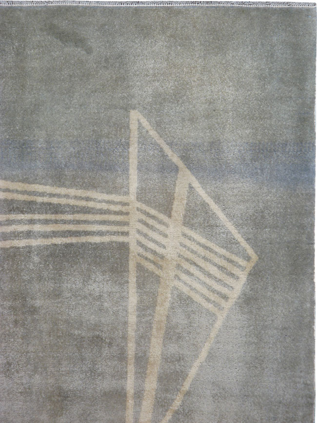 Vintage Mashad Modernist Rug, No.23967 - Galerie Shabab