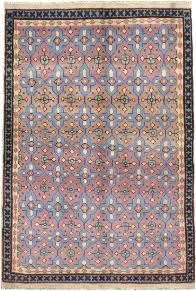 Vintage Persian Kashan Modernist Rug, No.23972 - Galerie Shabab