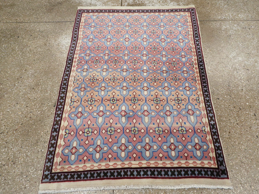 Vintage Persian Kashan Modernist Rug, No.23972 - Galerie Shabab