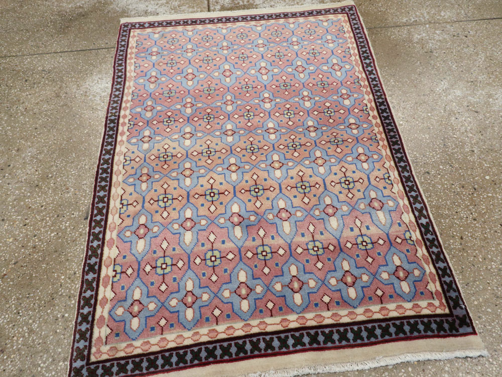 Vintage Persian Kashan Modernist Rug, No.23972 - Galerie Shabab