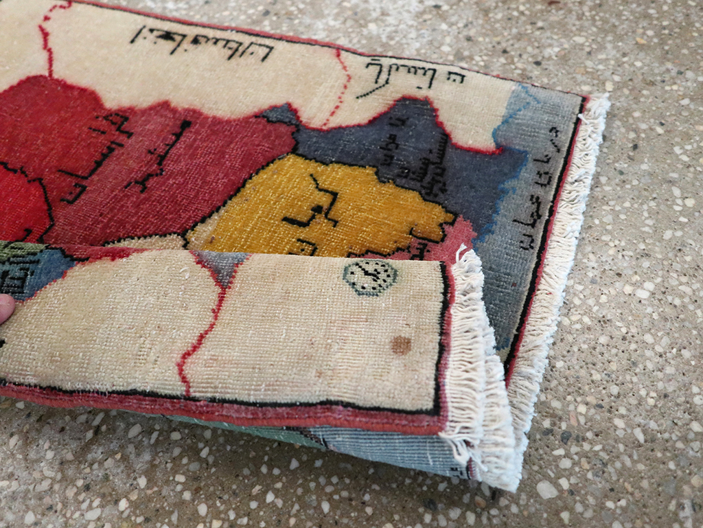 Antique Persian Tabriz Pictorial Map Rug, No.23973 - Galerie Shabab