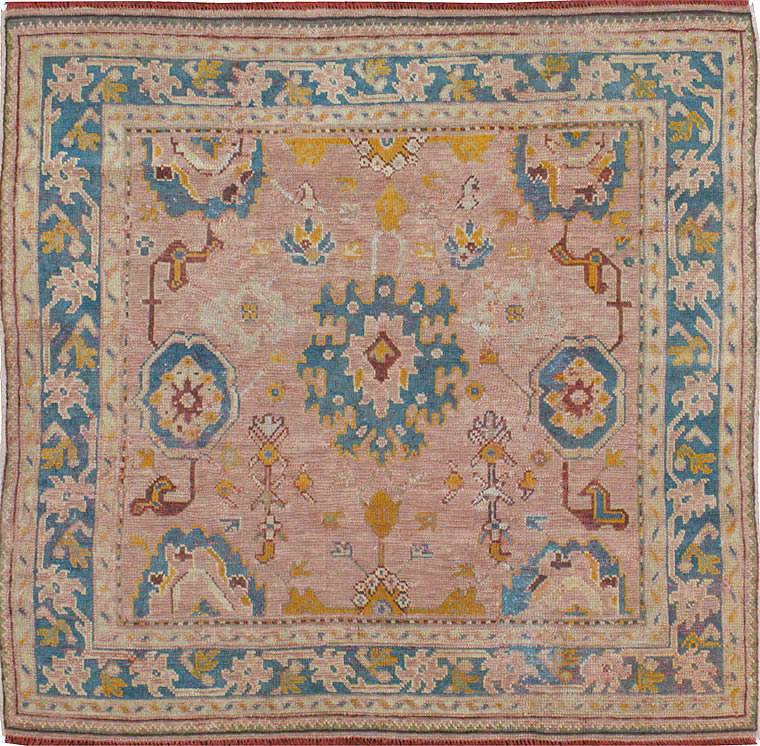 Antique Turkish Oushak Square Rug, No.23998 - Galerie Shabab