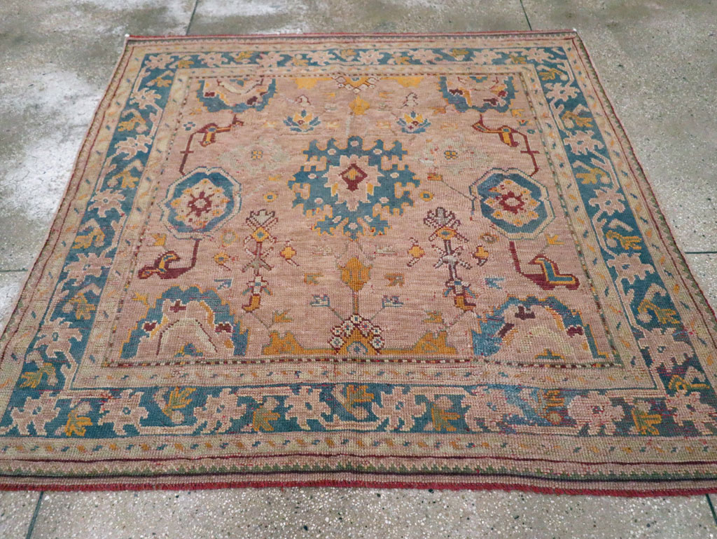 Antique Turkish Oushak Square Rug, No.23998 - Galerie Shabab
