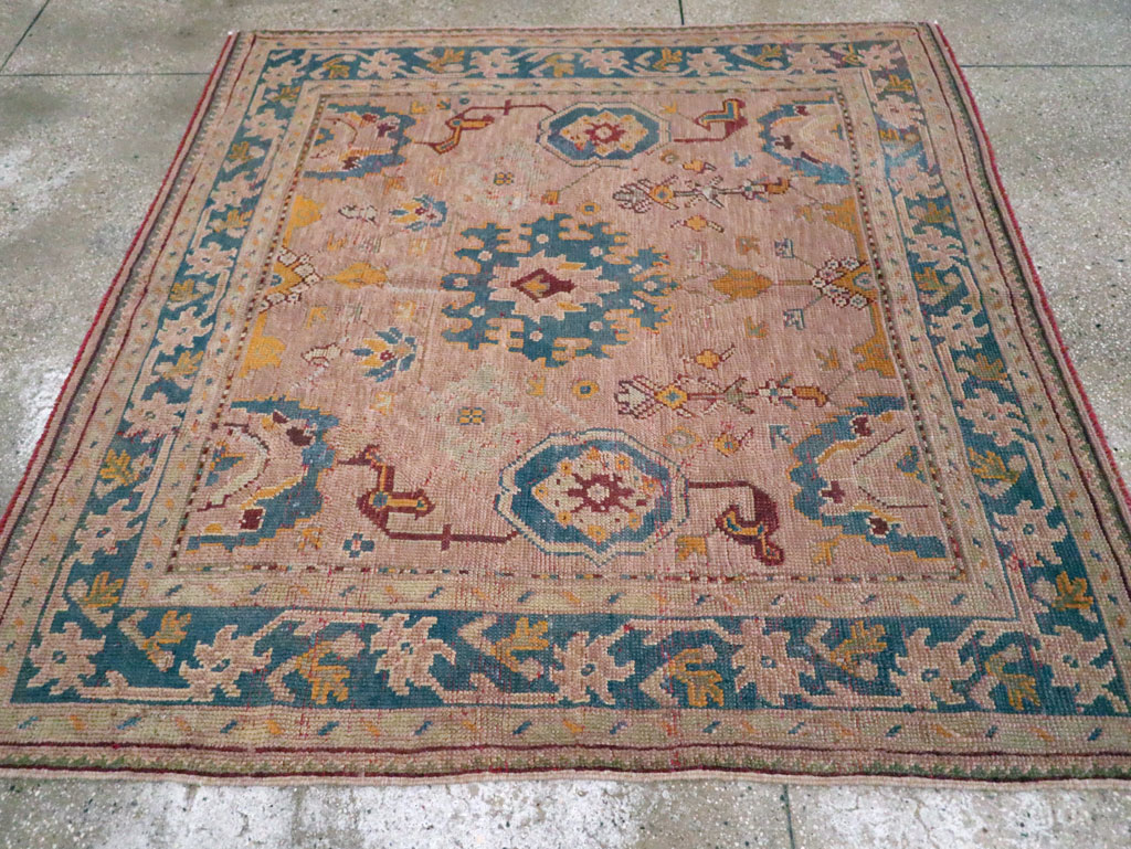 Antique Turkish Oushak Square Rug, No.23998 - Galerie Shabab