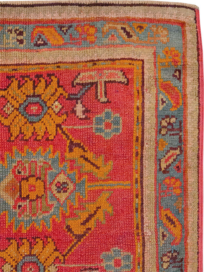 Antique Turkish Oushak Square Throw Rug, No.23999 - Galerie Shabab