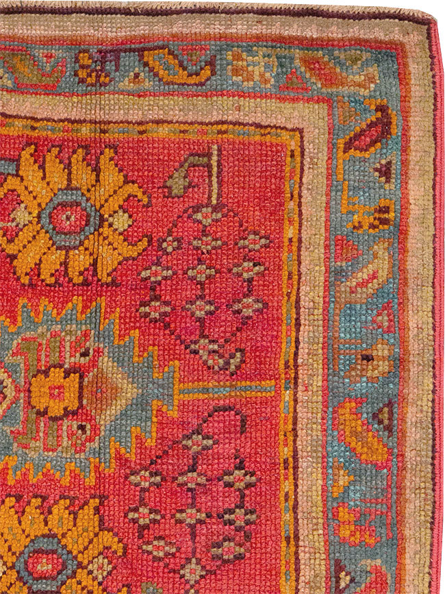 Antique Turkish Oushak Square Throw Rug, No.23999 - Galerie Shabab