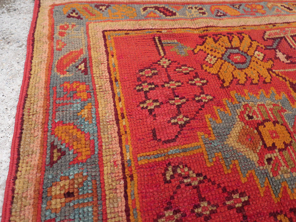 Antique Turkish Oushak Square Throw Rug, No.23999 - Galerie Shabab