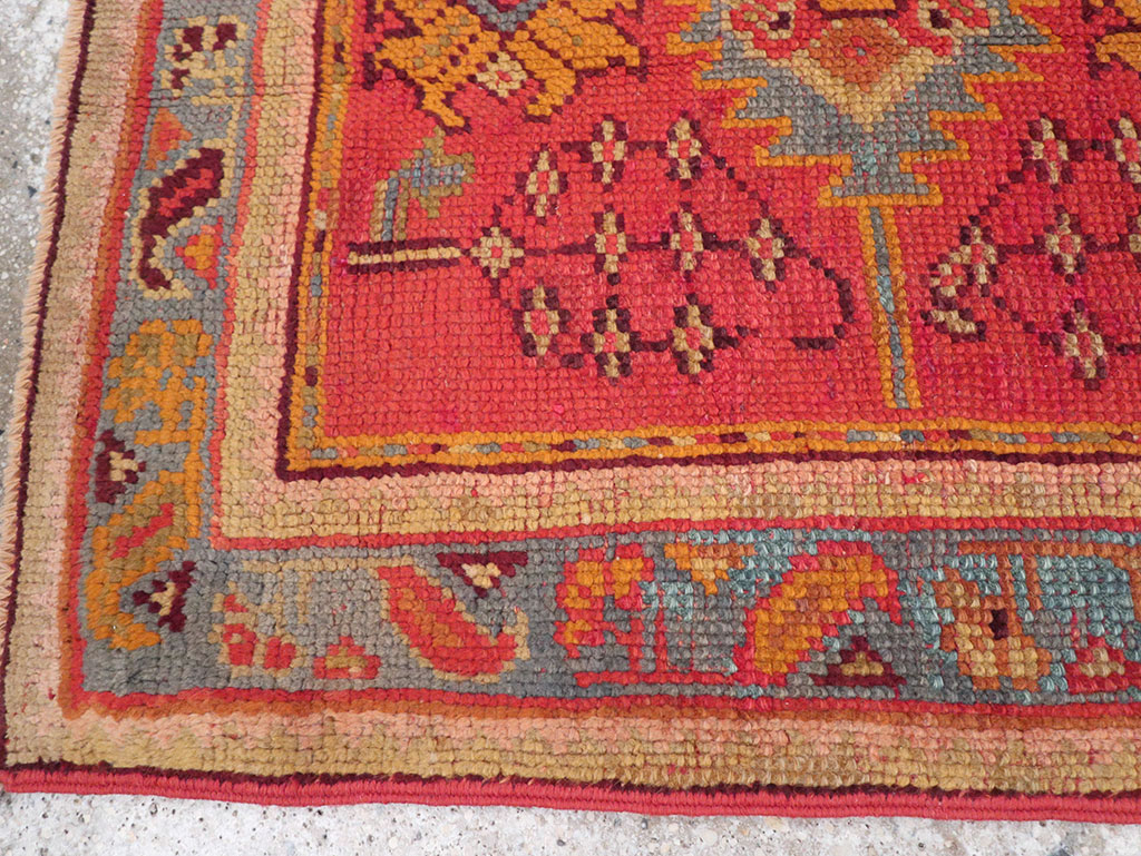 Antique Turkish Oushak Square Throw Rug, No.23999 - Galerie Shabab