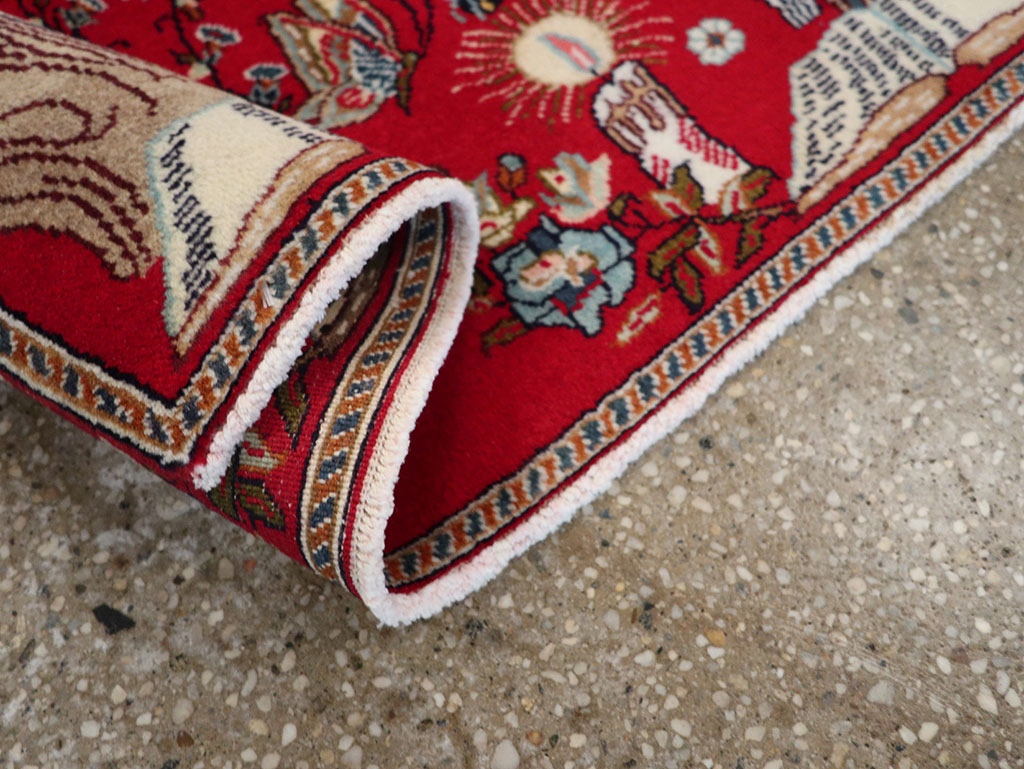 Vintage Persian Tabriz Pictorial Rug, No.24011 - Galerie Shabab