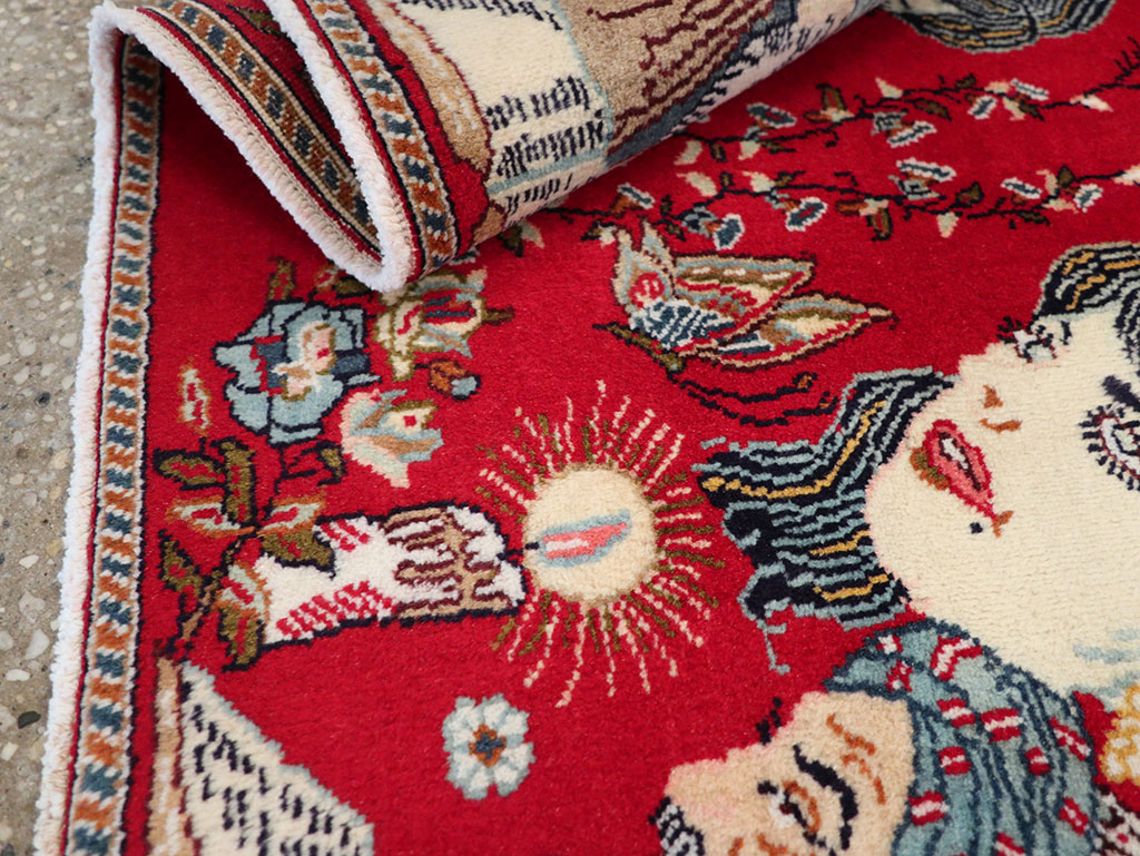 Vintage Persian Tabriz Pictorial Rug, No.24011 - Galerie Shabab